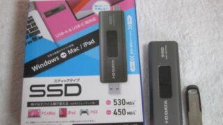 USBメモリ型の容量500GなSSD「SSPE-USC500」を購入してFAT32でフォーマット